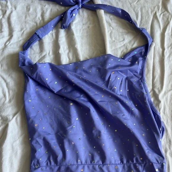 Cider Purple Sparkle Cowl Neck Bodysuut XS NWT - Picture 3 of 7